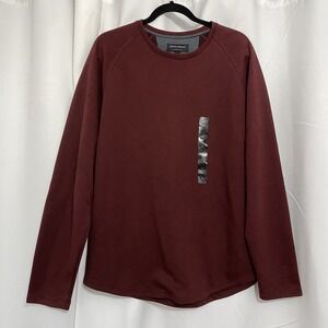 Banana Republic Sweater Mens Large Maroon Cotton Blend Crew Pullover NWT